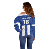 Custom Honduras Football Off Shoulder Sweater La H Go Champion - Wonder Print Shop