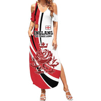 Custom England Football Family Matching Summer Maxi Dress and Hawaiian Shirt Simple Style - Wonder Print Shop