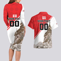 Custom England Rose Couples Matching Long Sleeve Bodycon Dress and Hawaiian Shirt With Big Ben - Wonder Print Shop