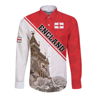 Custom England Rose Long Sleeve Button Shirt With Big Ben - Wonder Print Shop