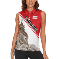 Custom England Rose Women Sleeveless Polo Shirt With Big Ben - Wonder Print Shop