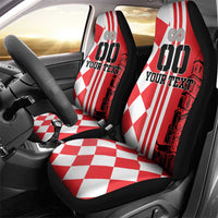 Custom Croatia Car Seat Cover Checkerboard Hrvatska Simple Style - Wonder Print Shop