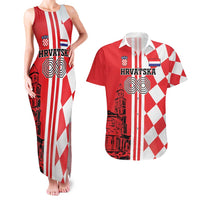 Custom Croatia Couples Matching Tank Maxi Dress and Hawaiian Shirt Checkerboard Hrvatska Simple Style - Wonder Print Shop