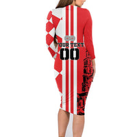 Custom Croatia Family Matching Long Sleeve Bodycon Dress and Hawaiian Shirt Checkerboard Hrvatska Simple Style - Wonder Print Shop