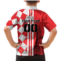 Custom Croatia Family Matching Mermaid Dress and Hawaiian Shirt Checkerboard Hrvatska Simple Style - Wonder Print Shop