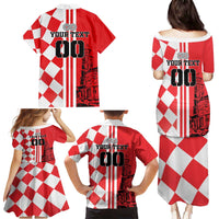 Custom Croatia Family Matching Puletasi and Hawaiian Shirt Checkerboard Hrvatska Simple Style - Wonder Print Shop