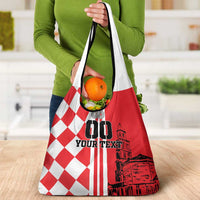 Custom Croatia Grocery Bag Checkerboard Hrvatska Simple Style