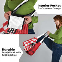 Custom Croatia Grocery Bag Checkerboard Hrvatska Simple Style