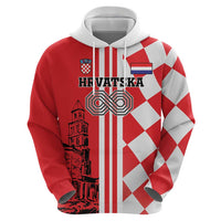 Custom Croatia Hoodie Checkerboard Hrvatska Simple Style - Wonder Print Shop