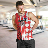 Custom Croatia Men Tank Top Checkerboard Hrvatska Simple Style - Wonder Print Shop