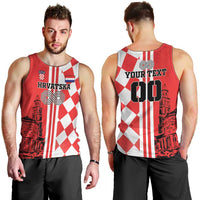 Custom Croatia Men Tank Top Checkerboard Hrvatska Simple Style - Wonder Print Shop