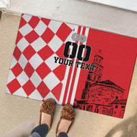 Custom Croatia Rubber Doormat Checkerboard Hrvatska Simple Style - Wonder Print Shop