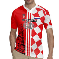 Custom Croatia Rugby Jersey Checkerboard Hrvatska Simple Style - Wonder Print Shop