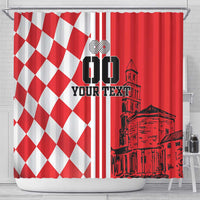 Custom Croatia Shower Curtain Checkerboard Hrvatska Simple Style