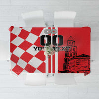 Custom Croatia Tablecloth Checkerboard Hrvatska Simple Style - Wonder Print Shop
