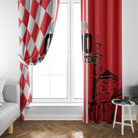 Custom Croatia Window Curtain Checkerboard Hrvatska Simple Style - Wonder Print Shop