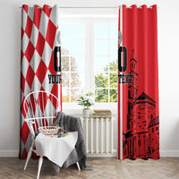 Custom Croatia Window Curtain Checkerboard Hrvatska Simple Style - Wonder Print Shop