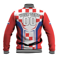 Custom Croatia Checkerboard Baseball Jacket Simple Style - Wonder Print Shop