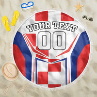 Custom Croatia Checkerboard Beach Blanket Simple Style - Wonder Print Shop