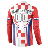 Custom Croatia Checkerboard Button Sweatshirt Simple Style - Wonder Print Shop