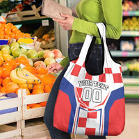 Custom Croatia Checkerboard Grocery Bag Simple Style