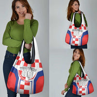 Custom Croatia Checkerboard Grocery Bag Simple Style