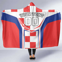 Custom Croatia Checkerboard Hooded Blanket Simple Style