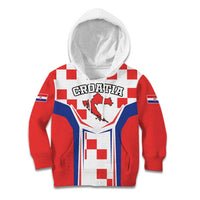 Custom Croatia Checkerboard Kid Hoodie Simple Style - Wonder Print Shop