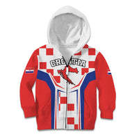 Custom Croatia Checkerboard Kid Hoodie Simple Style - Wonder Print Shop