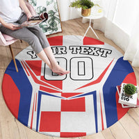 Custom Croatia Checkerboard Round Carpet Simple Style