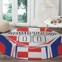 Custom Croatia Checkerboard Round Carpet Simple Style