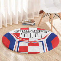 Custom Croatia Checkerboard Round Carpet Simple Style
