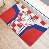Custom Croatia Checkerboard Rubber Doormat Simple Style - Wonder Print Shop