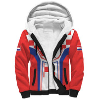 Custom Croatia Checkerboard Sherpa Hoodie Simple Style - Wonder Print Shop