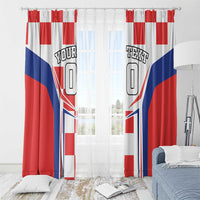 Custom Croatia Checkerboard Window Curtain Simple Style - Wonder Print Shop