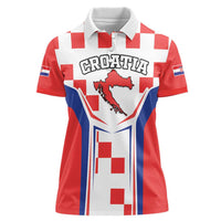 Custom Croatia Checkerboard Women Polo Shirt Simple Style - Wonder Print Shop