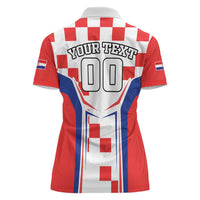 Custom Croatia Checkerboard Women Polo Shirt Simple Style - Wonder Print Shop