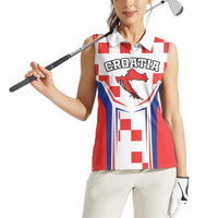 Custom Croatia Checkerboard Women Sleeveless Polo Shirt Simple Style - Wonder Print Shop