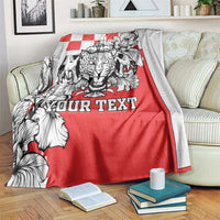 Personalized Croatia Leopard Heads Blanket With Iris