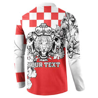 Personalized Croatia Leopard Heads Button Sweatshirt With Iris - Wonder Print Shop