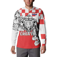 Personalized Croatia Leopard Heads Button Sweatshirt With Iris - Wonder Print Shop