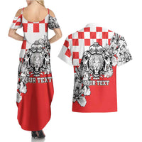 Personalized Croatia Leopard Heads Couples Matching Summer Maxi Dress and Hawaiian Shirt With Iris - Wonder Print Shop