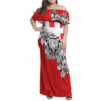 Personalized Croatia Leopard Heads Family Matching Off Shoulder Maxi Dress and Hawaiian Shirt With Iris - Wonder Print Shop