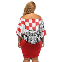 Personalized Croatia Leopard Heads Family Matching Off Shoulder Short Dress and Hawaiian Shirt With Iris - Wonder Print Shop