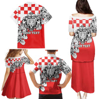 Personalized Croatia Leopard Heads Family Matching Puletasi and Hawaiian Shirt With Iris - Wonder Print Shop