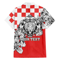 Personalized Croatia Leopard Heads Family Matching Puletasi and Hawaiian Shirt With Iris - Wonder Print Shop