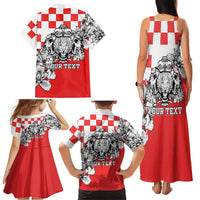 Personalized Croatia Leopard Heads Family Matching Tank Maxi Dress and Hawaiian Shirt With Iris - Wonder Print Shop