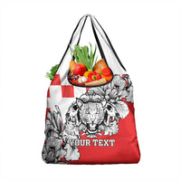 Personalized Croatia Leopard Heads Grocery Bag With Iris