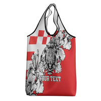 Personalized Croatia Leopard Heads Grocery Bag With Iris