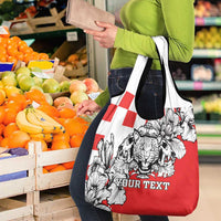 Personalized Croatia Leopard Heads Grocery Bag With Iris